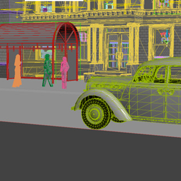 Wireframe 3D Lincoln car